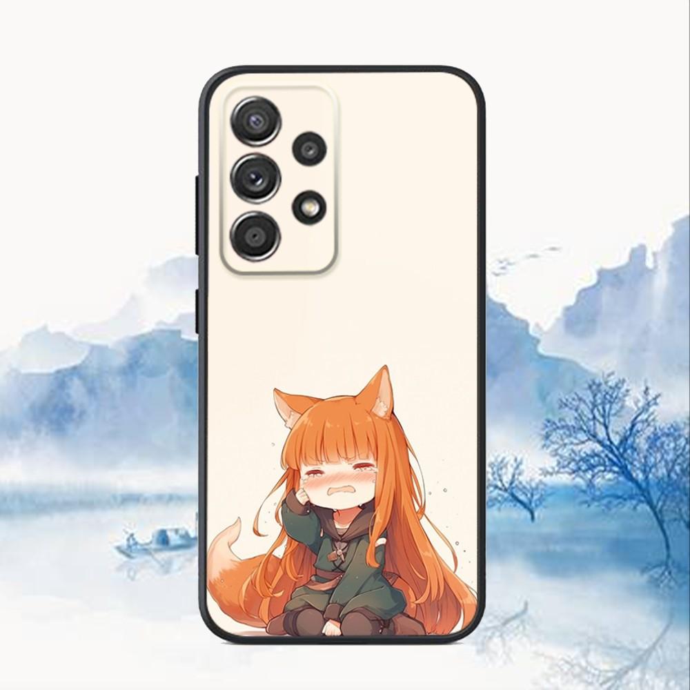 Anime S-Spice und Wolf Handyhülle Für Samsung S25,S24,S21,S22,S23,S30,Ultra,S20,Plus,Fe,Lite,Note,10,9,5G Schwarze Abdeckung