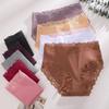 1pcs Women's High Waisted Plus Size Lace Spliced Cotton Underwear, Full Coverage Fashionable, Breathable, Soft and Comfortable Women's Underwear