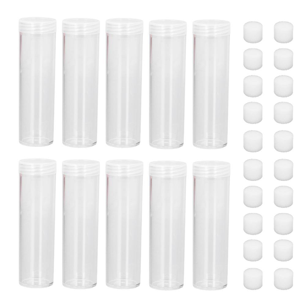10pcs Round Coin Storage Tubes Clear Plastic Coin Collection Tubes Screw on Lid Reusable Coin Container Tubes