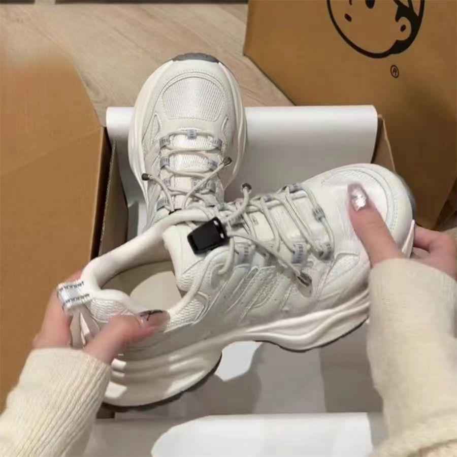 Summer Platform Dad Shoes Women's 2025 New Running Shoes Heightening Hiking Shoes Casual Mesh Breathable Sneakers