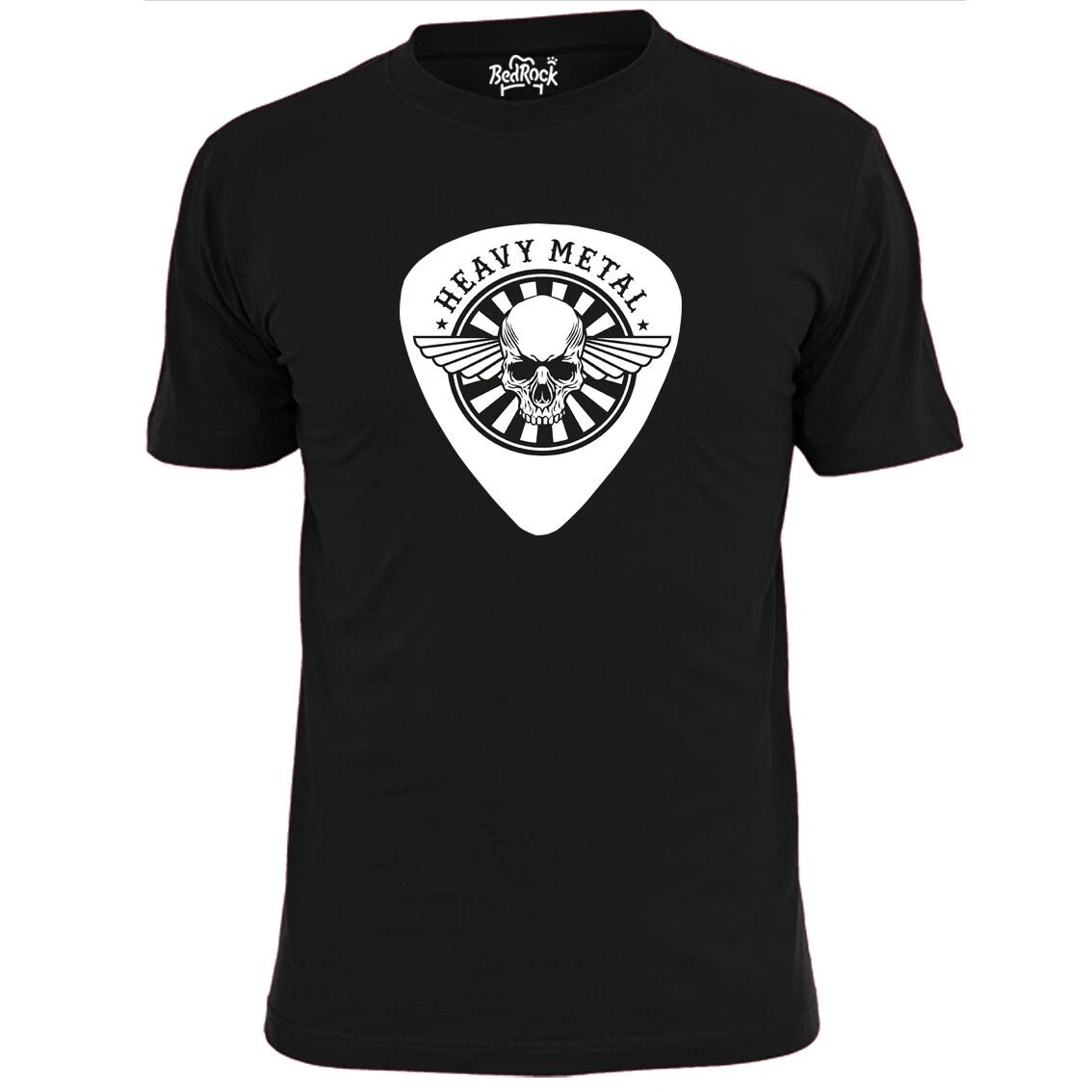 Mens Heavy Metal Winged Skull Plectrum T shirt Metallica Megadeth Maiden Pagan S