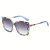 Large Gradient Square Women Sunglasses Stylish Anti Glare Driving Glasses with Metal Hinges Fashion Accessory
