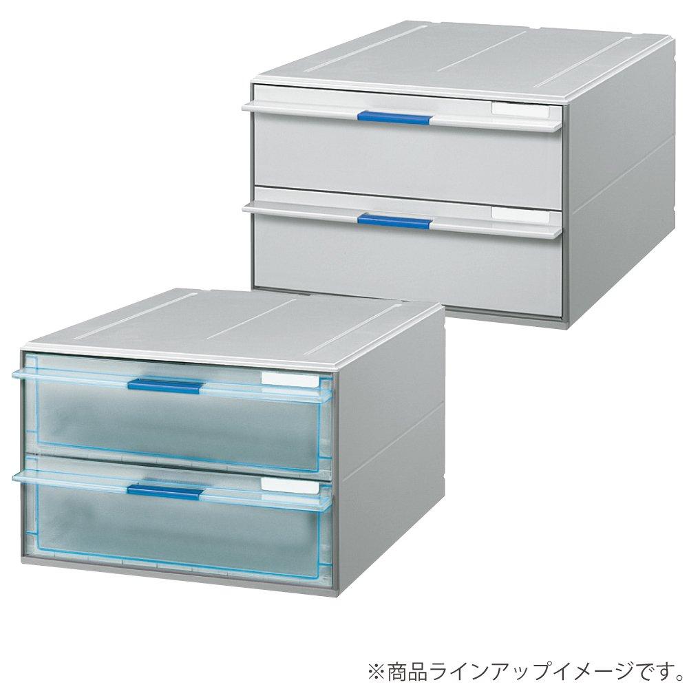 Kokuyo Letter Case, Clear Drawer, A4, 2 Deep Drawers, LC-UNT202M