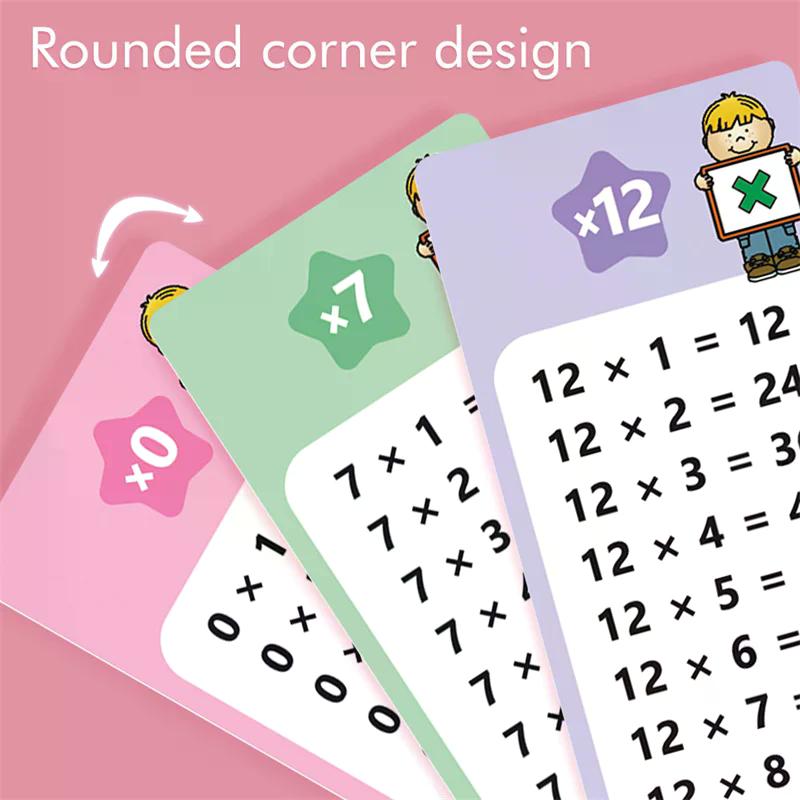 15'li Yeniden Kullanılabilir Matematik Flash Kartları, Silinebilir Çarpım Tabloları (0-12) Çocuklar İçin Matematik Alıştırması, Çarpma Oyunu Matematik Öğrenme Yardımcıları