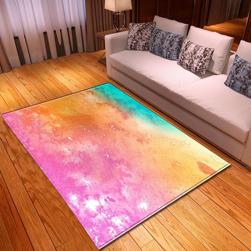 Gradual Change Large Carpet Feather Wind Bedroom Floor Mat