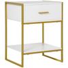 Modern Bedside Table - White
