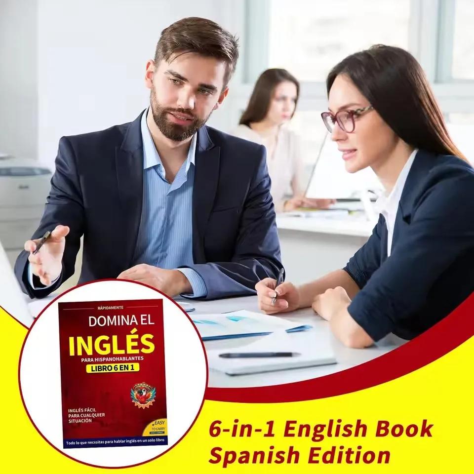 English Books For Beginners 6-In-1 Spanish Edition English Workbook Easy Language Learning Dictionary Study Supplies For Reading