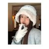 Women S Plush Earmuff Knit Hat Autumn Winter Warm Loose Fit Cold Hat