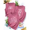2026New Women's vest3Pieces Dandelion Wildflower Print Simple, Stylish, Casual, Versatile, Comfortable, Soft, Skin-friendly Spring/summer Top S-XXL
