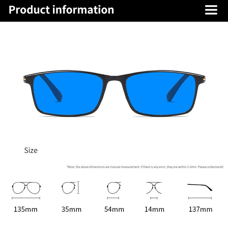 Fashion Men's Blue Light Blocking Glasses with Tea /Blue and Purple Lens Watch Computer for Office Use Mobile Gaming Goggles