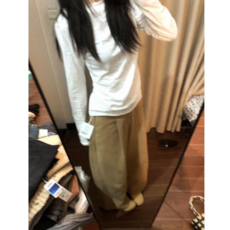 Свободная белая летняя блузка от солнца женская в ленивом стиле приталенная весенне-осенняя тонкая кофта рубашка с длинным рукавом S