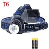 T6 Led Headlamp Sensor Head Flashlight 3 Modes Zoom Torch Waterproof Super Bright Camping Lantern Powered By 2x18650 Batteries