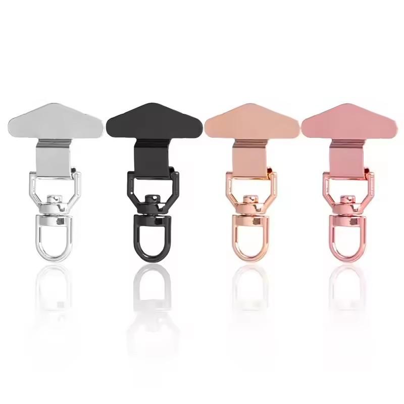 360° Rotatable Phone Lanyard Clip Patch Ultra-thin Stainless Steel Phone Case Hanging Rope Card Anti-lost Strap Fixed Gasket