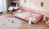 Letto per Bambini Letto Imbottito 90*200cm, Divano Letto Struttura Letto Tessuto Teddy Multifunzionale Letto Morbido con Schienale e Braccioli Letto per Giovani Letto per Ospiti Rosa