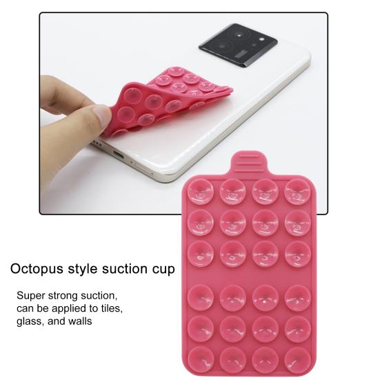 2er-Pack Silikonhülle mit Saugnapf, selbstklebende Telefonhalterung, freihändiges Aufkleben auf spiegelglatte Oberflächen