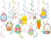Easter Twirl Hanging Decorations, Hare Cartoon Ornaments, Event Space Decor, Oval Paper
