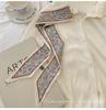 Fashion Printing Silk Hair Scarf for Women Chiffon Long Ribbon Ponytail Ties Headbands