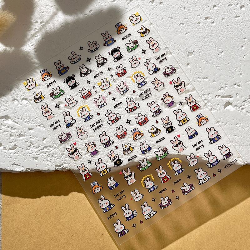 

Милые Собака Кошка Кролик Мягкие Тисненые Рельефные Наклейки для Ногтей Самоклеящиеся Прекрасные Животные Щенок Котенок Маникюрные Декали