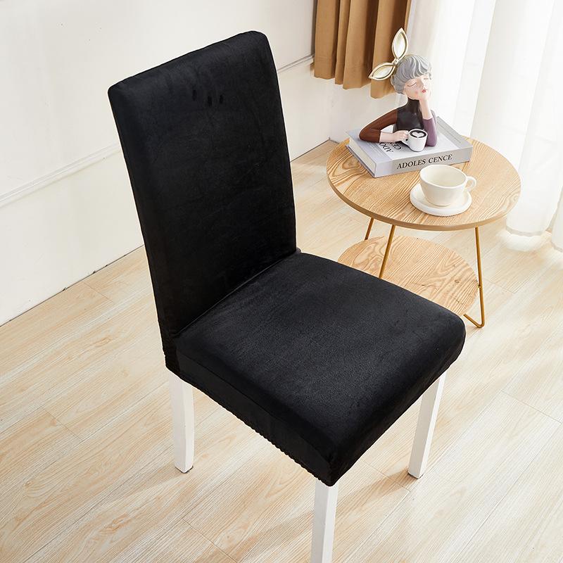 

Fleece Chair Cover Simple Elastic Backrest Integrated Thickened Universal Dining Table Seat Cushion Household Protective Cover [45-65cm]