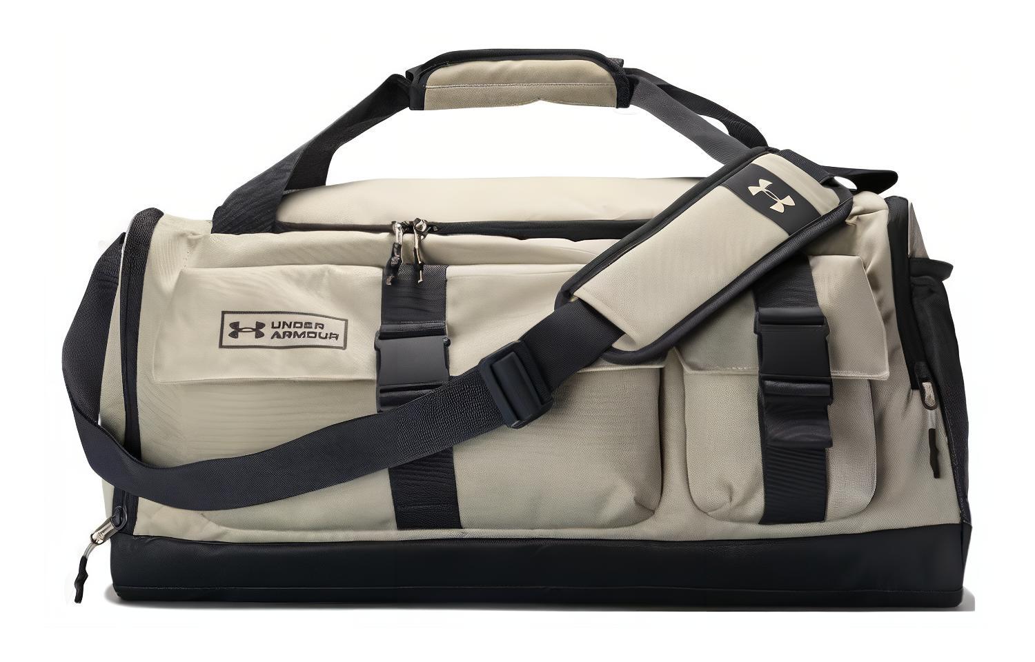 Under Armour Polyester With PU Travel Bag Gym Bag Regular Unisex Khaki Gray 1381916-289