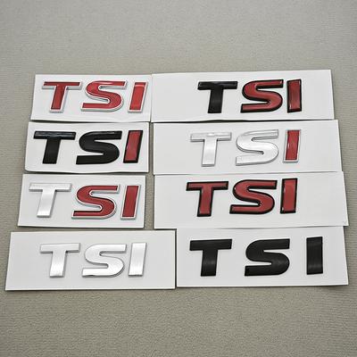 3D ABS Car Logo TSI Emblem for VW Car Rear Trunk Badge Chrome Black Self-Adhesive Letters Sticker Accessories Gq2