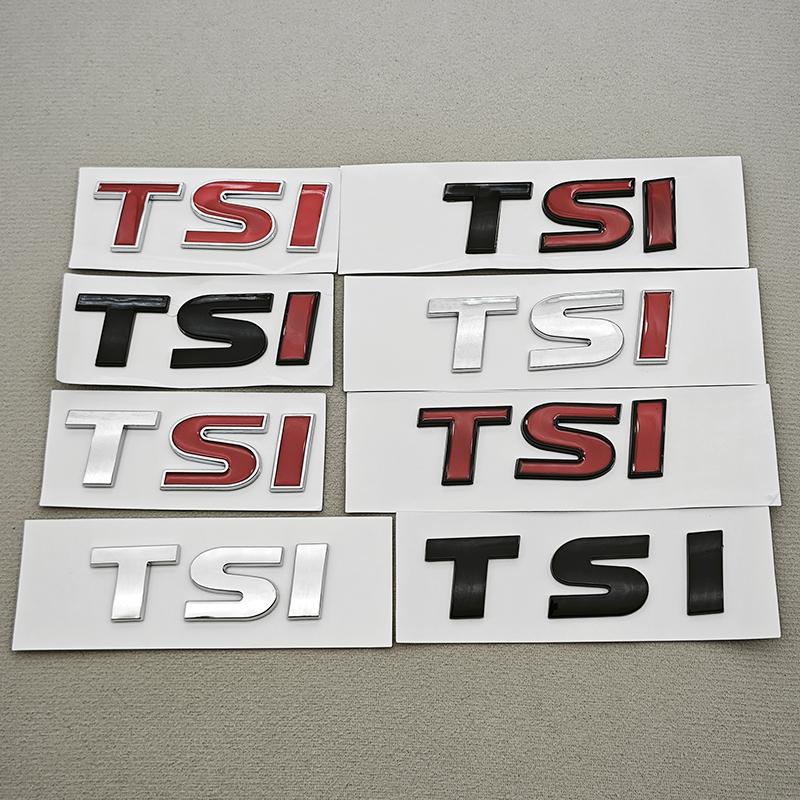 3D ABS Car Logo TSI Emblem for VW Car Rear Trunk Badge Chrome Black Self-Adhesive Letters Sticker Accessories