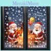 Window Static Festive Decals With Santa Snowman Snowflakes For Christmas Decor