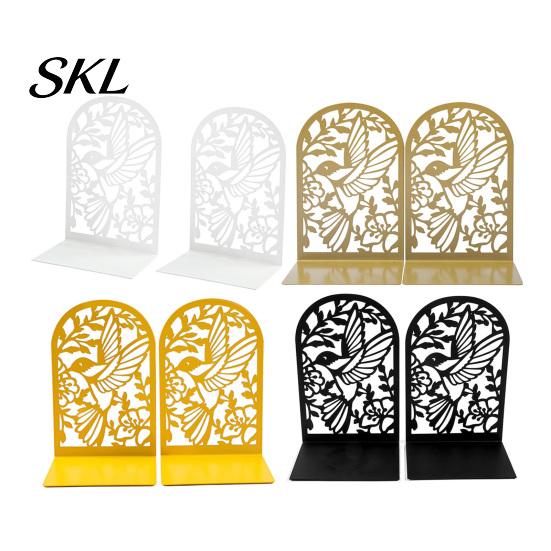 Non-slip Bookends 1 Pair Metal Hummingbird for Shelves, Decorative Heavy Duty Book Ends Stoppers Silhouette Office, Desk, Shelf, Non-Skid Holder