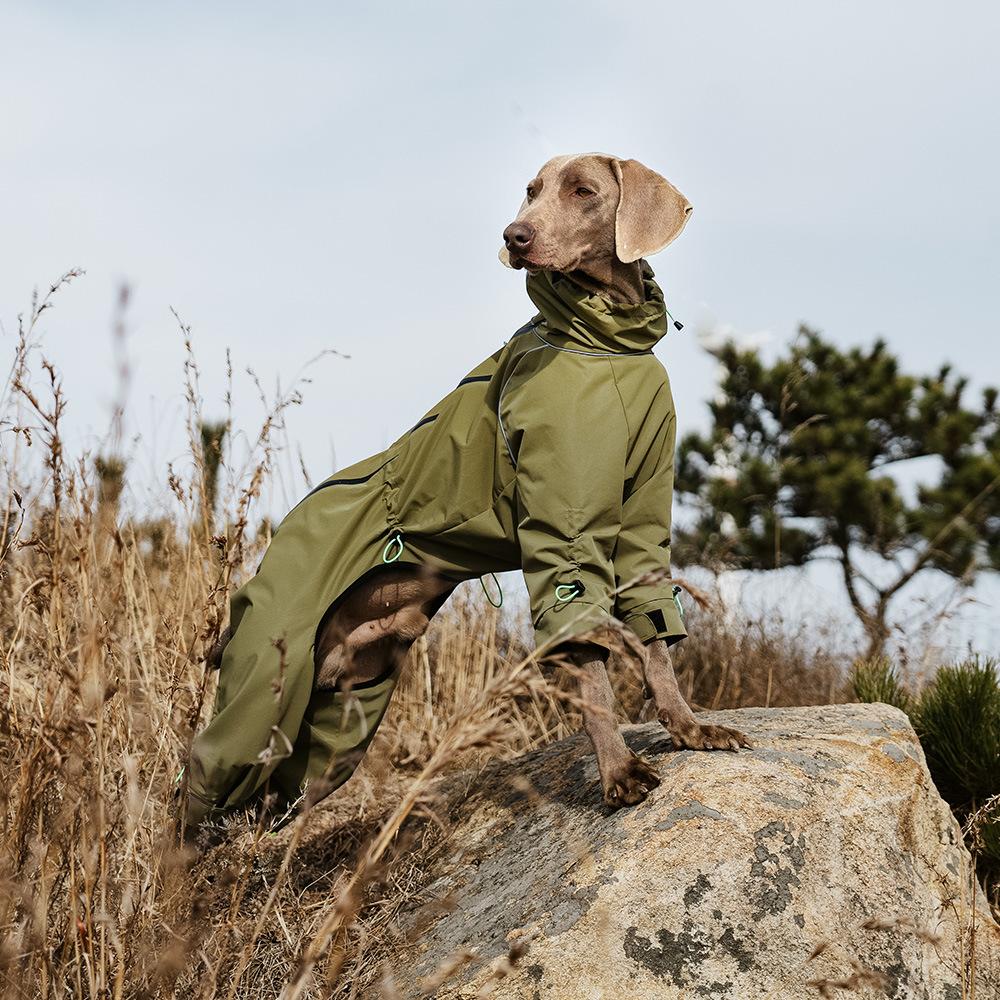 Medium and Large Dog Four-legged Jacket, Water-proof, Windproof and Warm Four-legged Jacket, Weimar Whipbit All-inclusive Dog Clothes.
