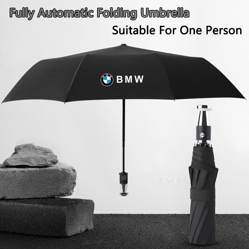 Windproof Sunshade Umbrella Car Badge Automatic Folding For BMW X1 X3 X5 X7 E39 E46 E60 E70 E90 F10 F25 F30 G20 G30 Car Sticker djbf00