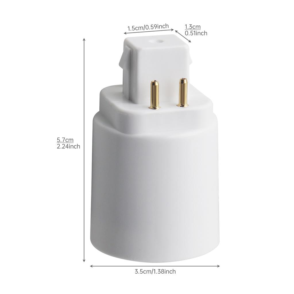 Ceramic G24 to E26 E27 Socket Adapter 2 Pin 4 Pin Gx24 Short Type Heavy Duty Secure Connection Compact Design