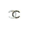 CHANEL [24P New Product] Double C Logo Brooch Women's Gold, White and Black