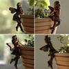 New Angel Girl Hanging Cup Resin Decoration Fairy Combination Flower Basket Edge Decoration Garden Design Fairy Pot Huggers