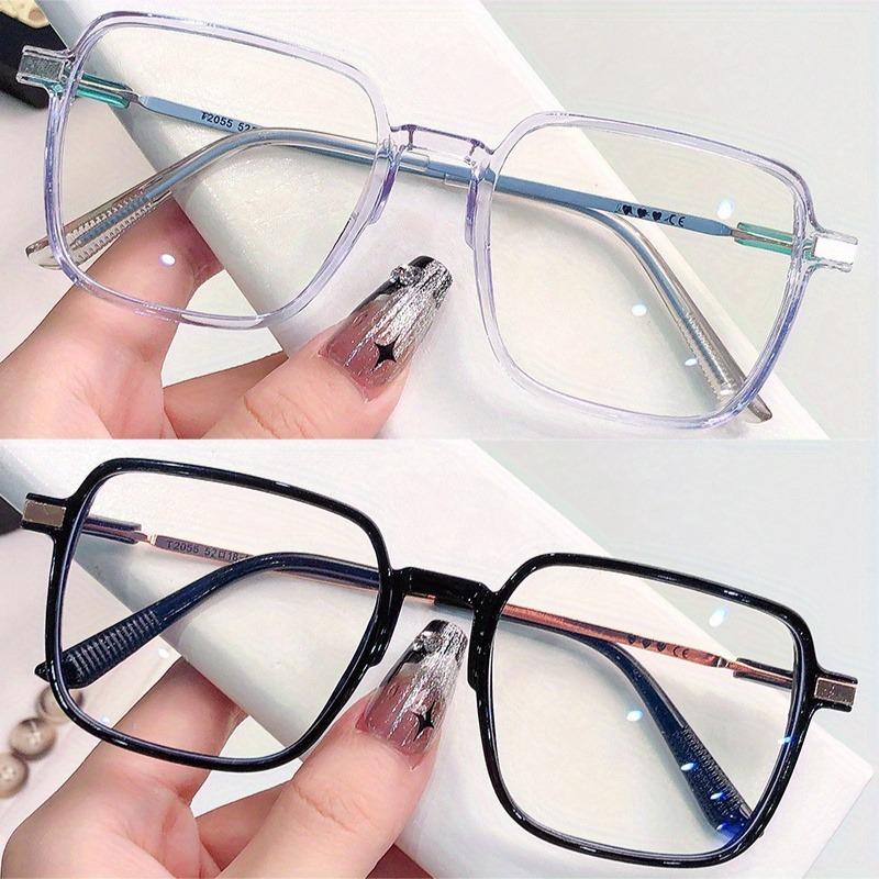 2pcs new Korean square pochromic glasses - fashionable women's glasses casual daily commuting for men and women