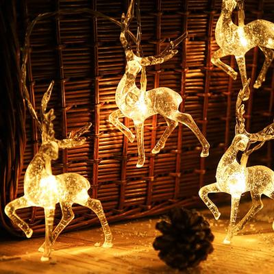 Weihnachten Hirsch Lichterkette Weihnachtsbaum LED Funkeln Lichter Garten Home Party Dekor