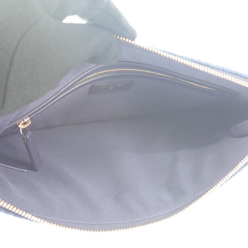 Chanel Clutch Bag Blue Denim Mens