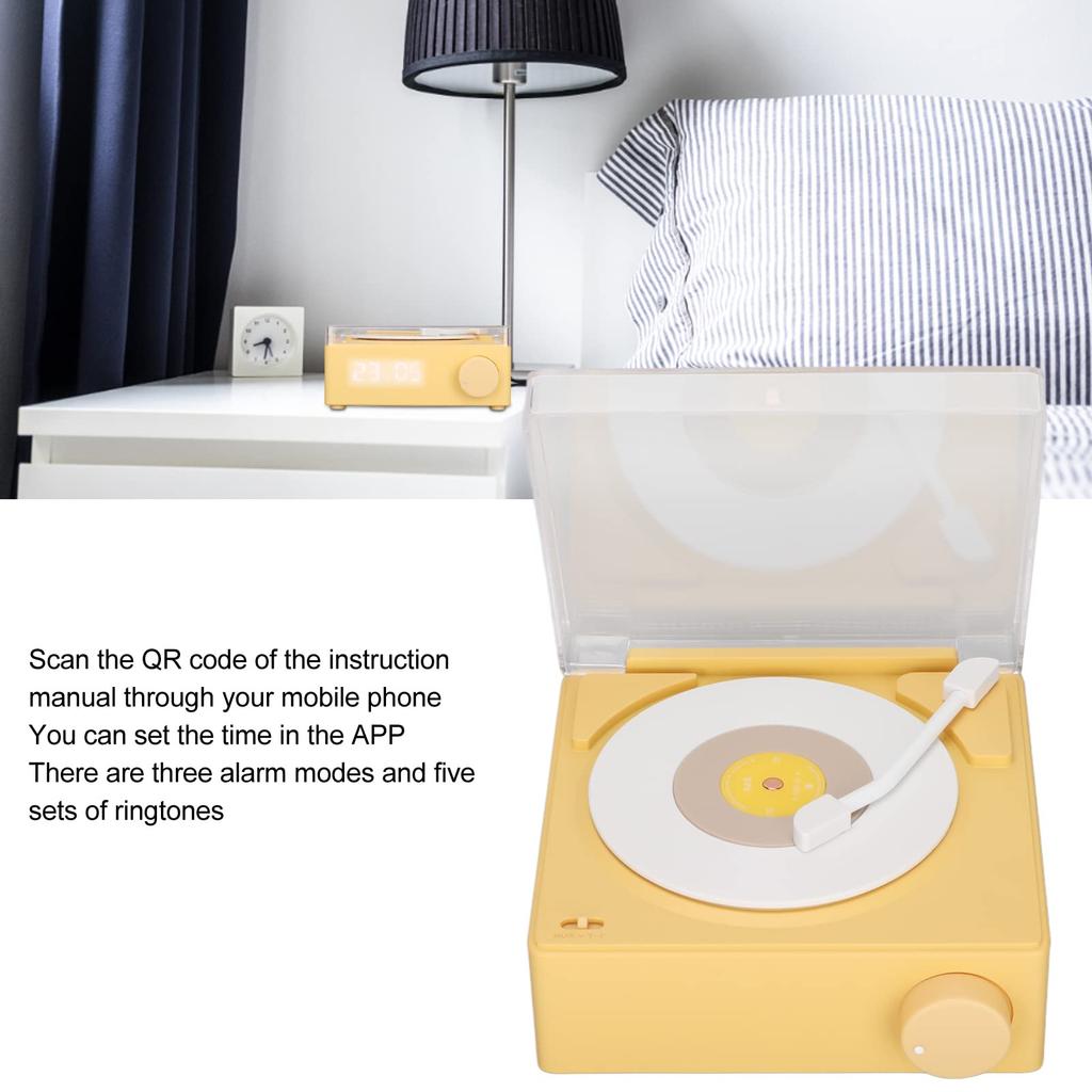 X11 Portable Retro Record Player with Built-in Receiver, 360-Degree Stereo HiFi Sound, 3 Playback Modes, and Mobile Phone Connectivity (Yellow)
