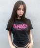 AMES-WORLDWIDE Round Hem Crop Tee Charcoal
