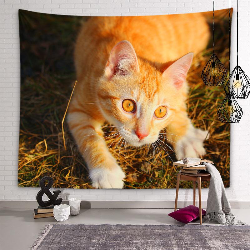 Kawaii Cat Tapestry Animal Wall Art Decoration Tapestry Cute Children's Room Living Room Bedroom Dormitory Room Home Decoration