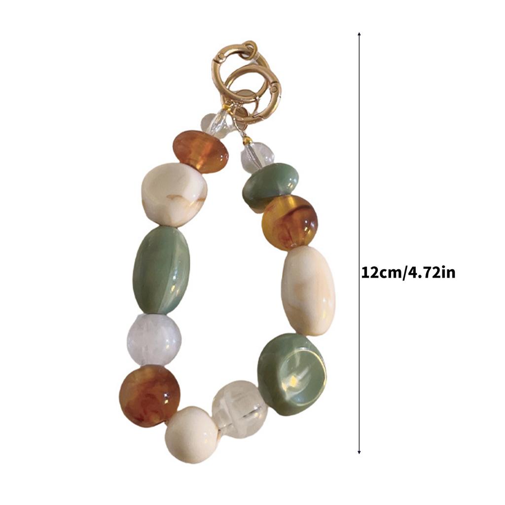 Korea Inspired Beaded Bracelet Phone Strap Charm Chain for Cellphones and Bags Trendy Keychain Colorful Earphone Pendant