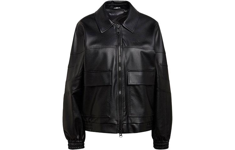 Adidas Originals Blue Version Collection Leather Jacket Women s Black HB9409 30