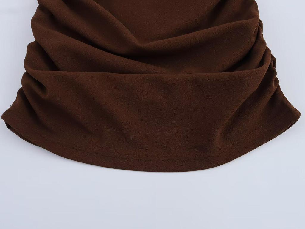 2025 Frühling Damen Europäischer & Amerikanischer Stil Ballon-Silhouette Kurzes Top & Midi-Rock