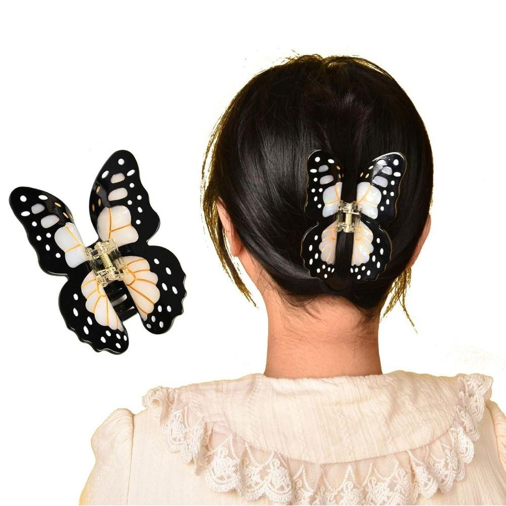 

Заколка для волос в стиле ретро в стиле краб, янтарная большая заколка в виде акулы, ацетатная заколка для волос в форме бабочки, коготь на свадьбу