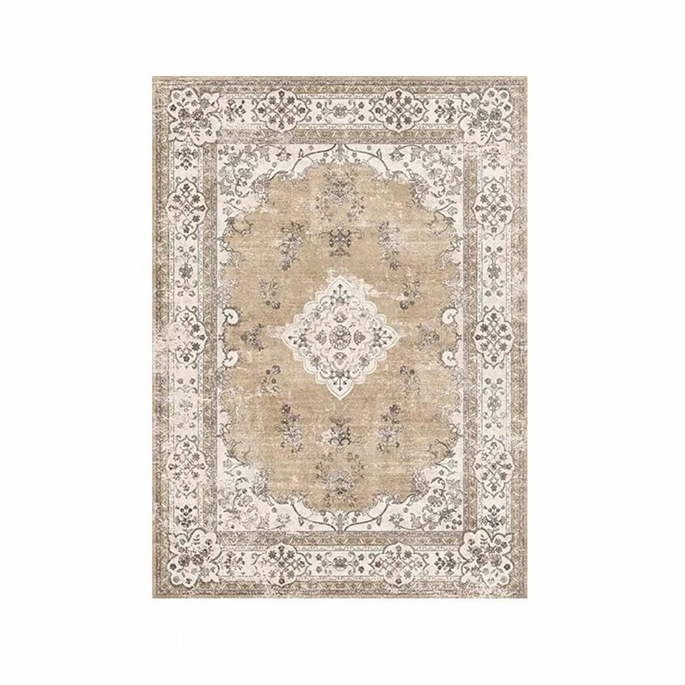 Vikama Bohemian Faux Wool Rug - Ultra-Thin, Stain-Resistant,Non-Slip Carpet For Study Room & Living Room,Soft Floor Mat Home Dec