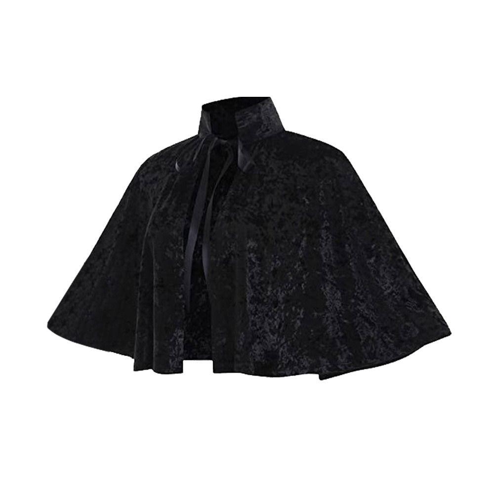 Victorian Velvet Cape Stand Collar Halloween Cloak Multi-functional Cosplay Costume Stage Costume