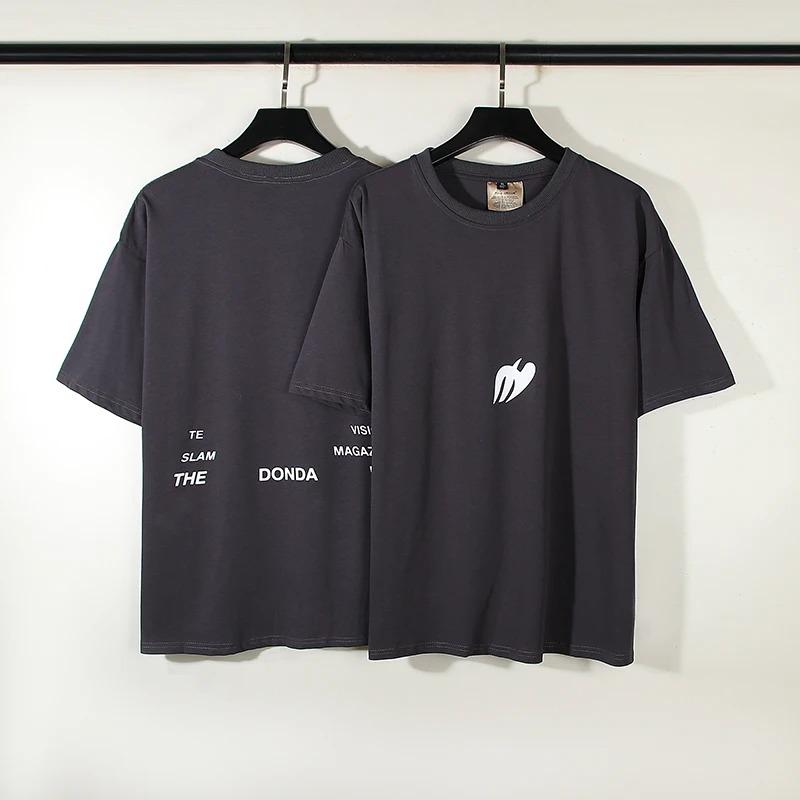 High Quality Kanye Donda Music Invitational Tee Fly Dove Print T-shirt Unisex Women High Street Black T Shirt