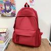 TS JYL laptop bag,Women Student Backpack Korean Style Solid Color Simple Junior High Bag