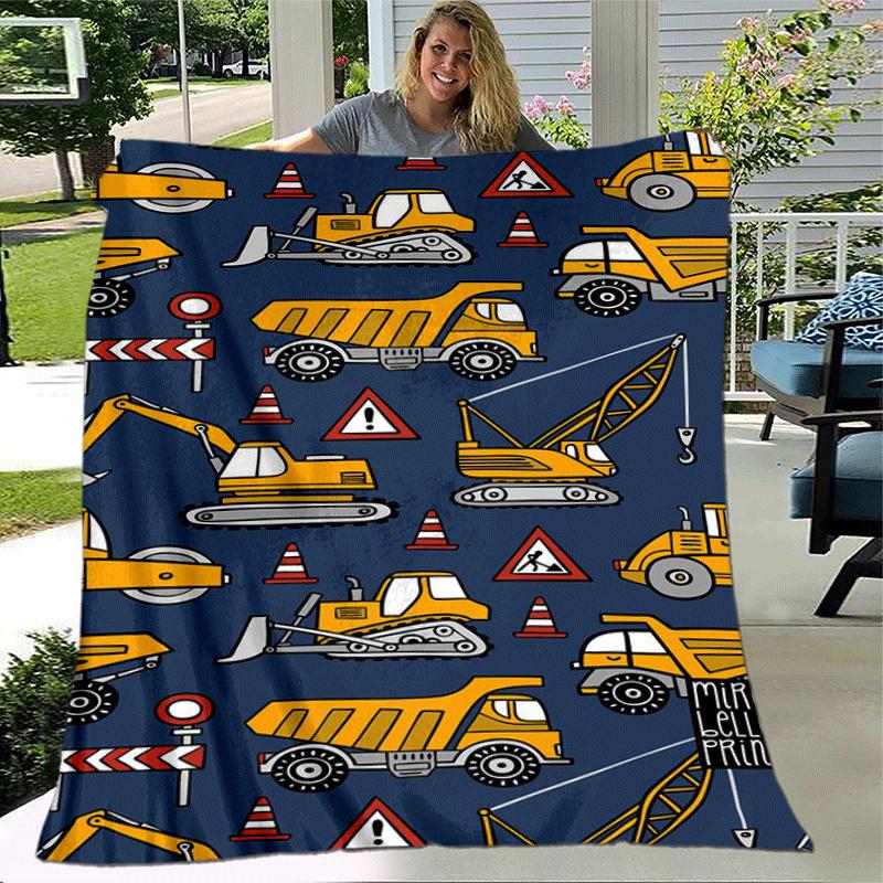 1 Stück Traktor-Druck Leichte Flanelldecke, Bequeme und Warme Decke, für Camping Sofa Bett und Couch Büro, Geeignet für Geschenk Blan