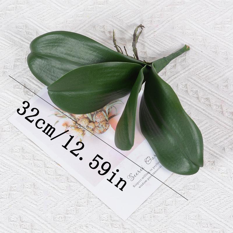 Simulation Phalaenopsis Leaf Artificial Plants Soft Rubber Phalaenopsis Leaf for Flowers Garden Bonsai Decor