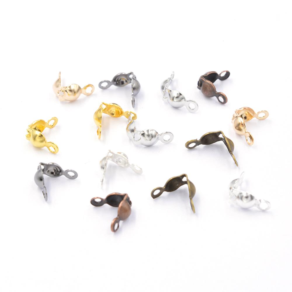 Connector Clasp Fitting for Ball Chain Calotte End Crimps Beads Connector Components for Jewelry Making Fandings